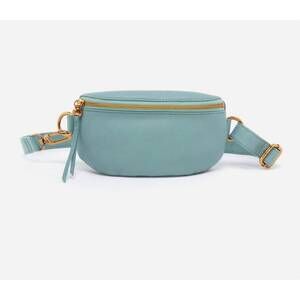 HOBO Teal Crossbody Belt Bag with Gold Hardware
